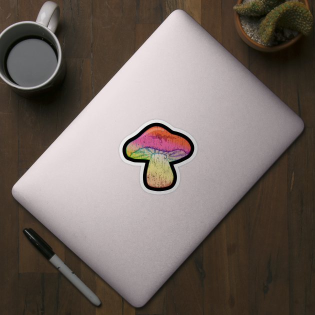 colorful, tie-dye mushroom by theglaze